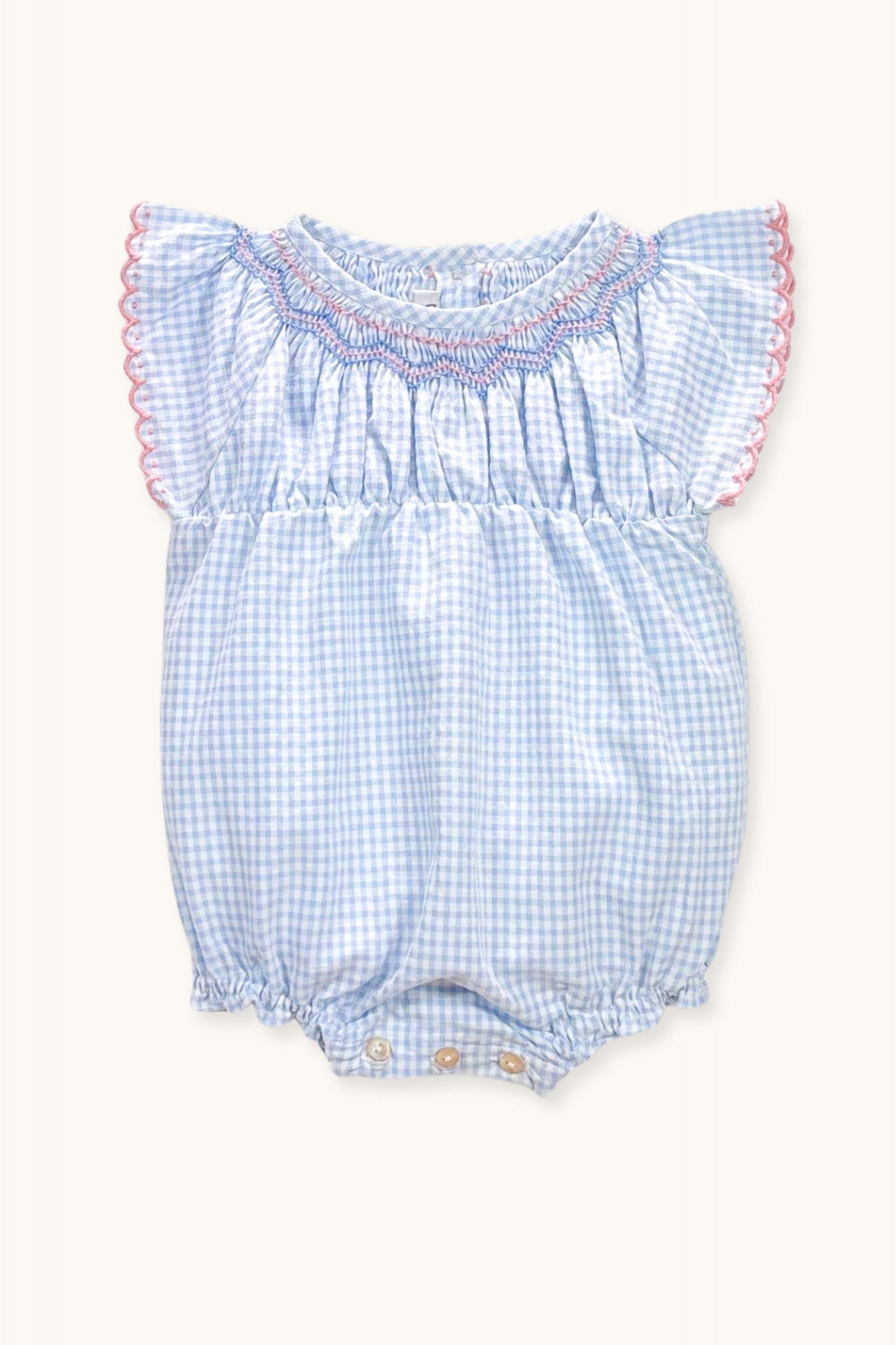 Donna romper hand-smocked in gingham