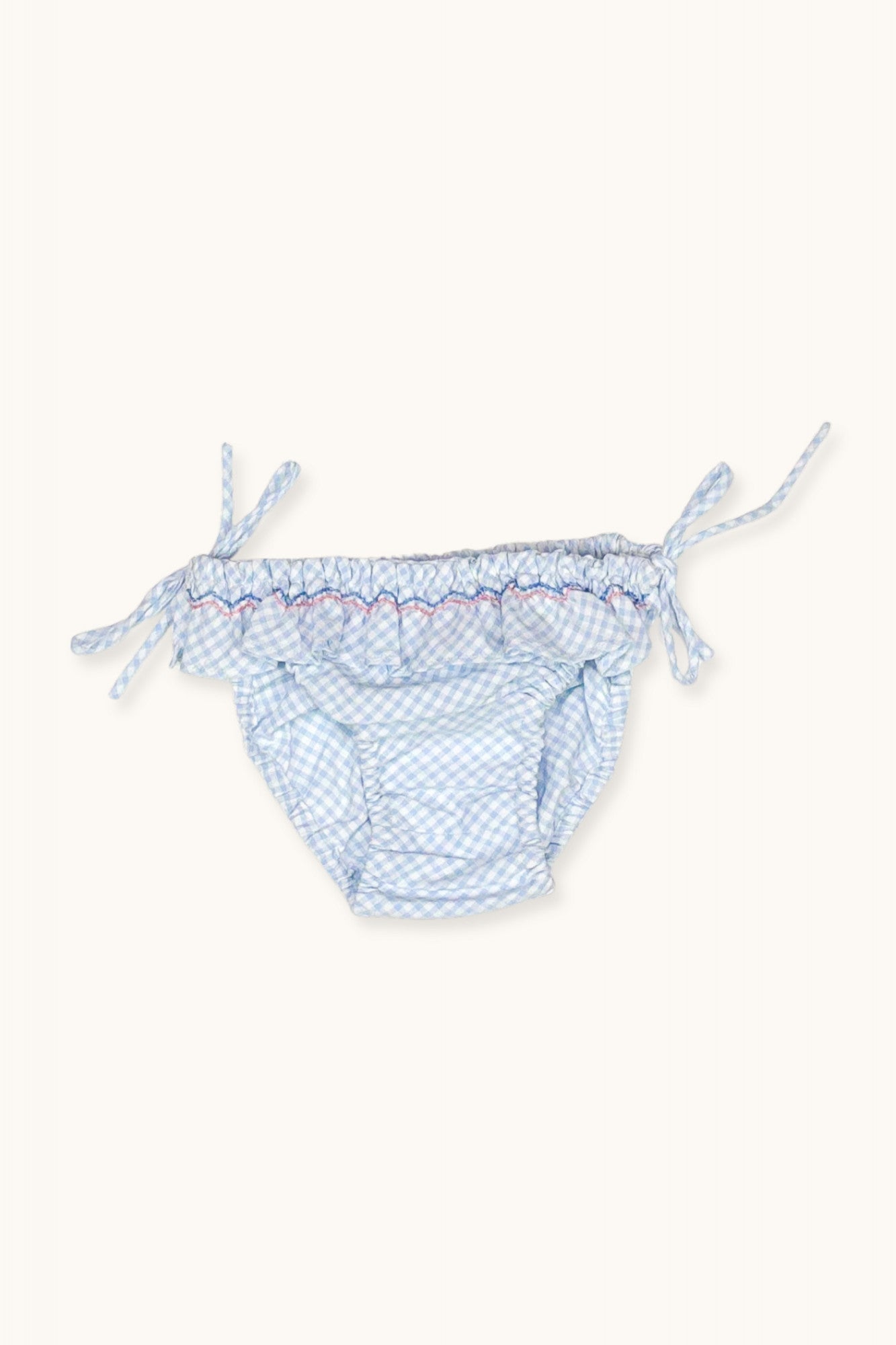 Hand-smocked bikini in gingham