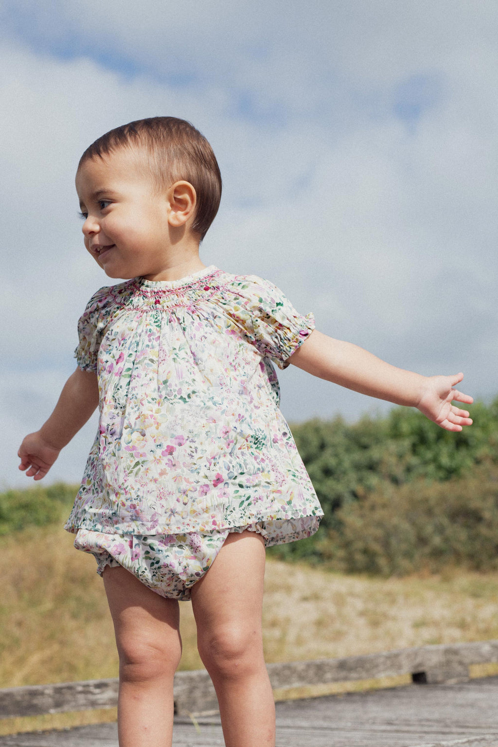 Meryl blouse hand-smocked in Liberty