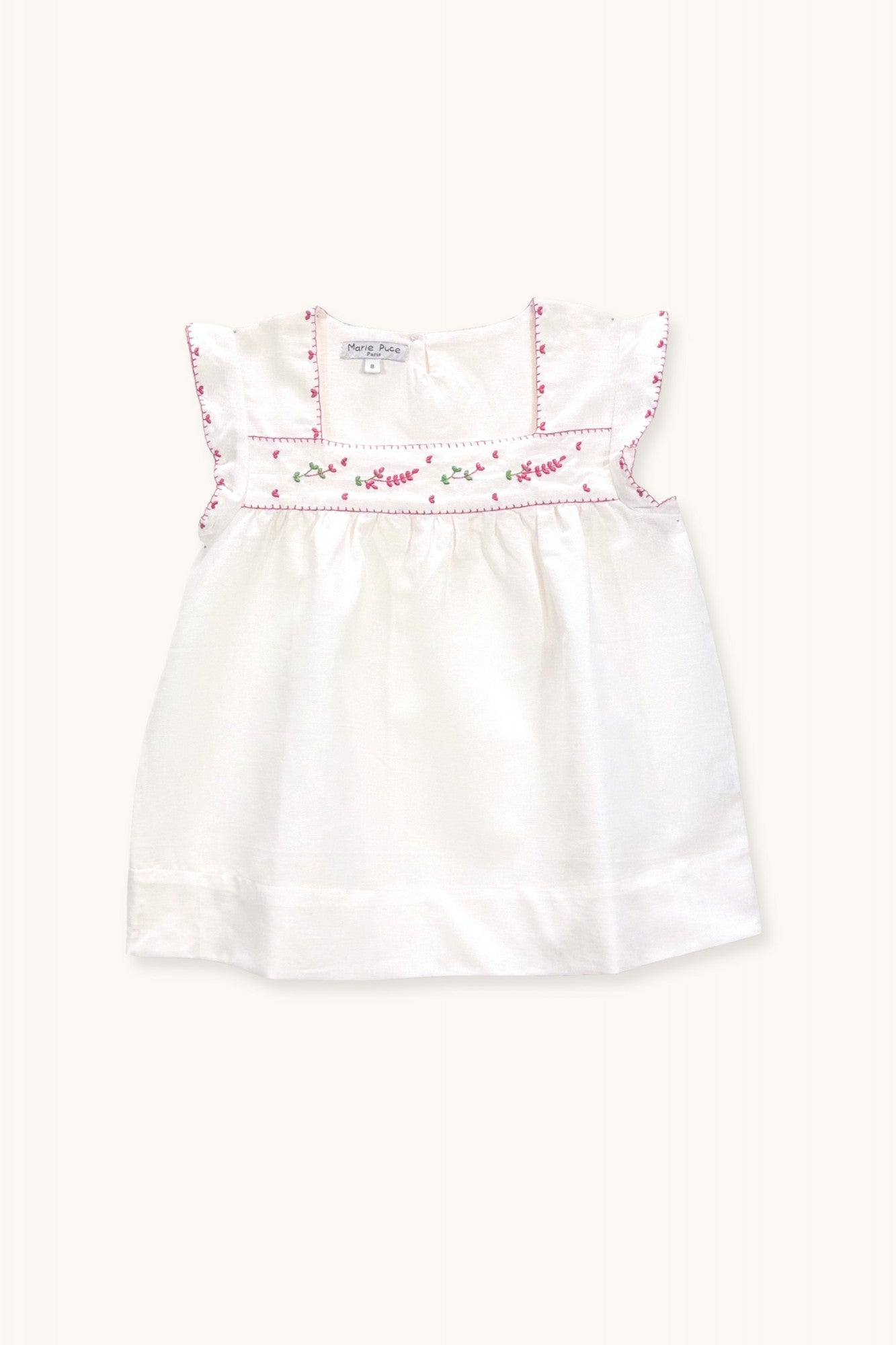 Vera blouse hand-embroidered in linen