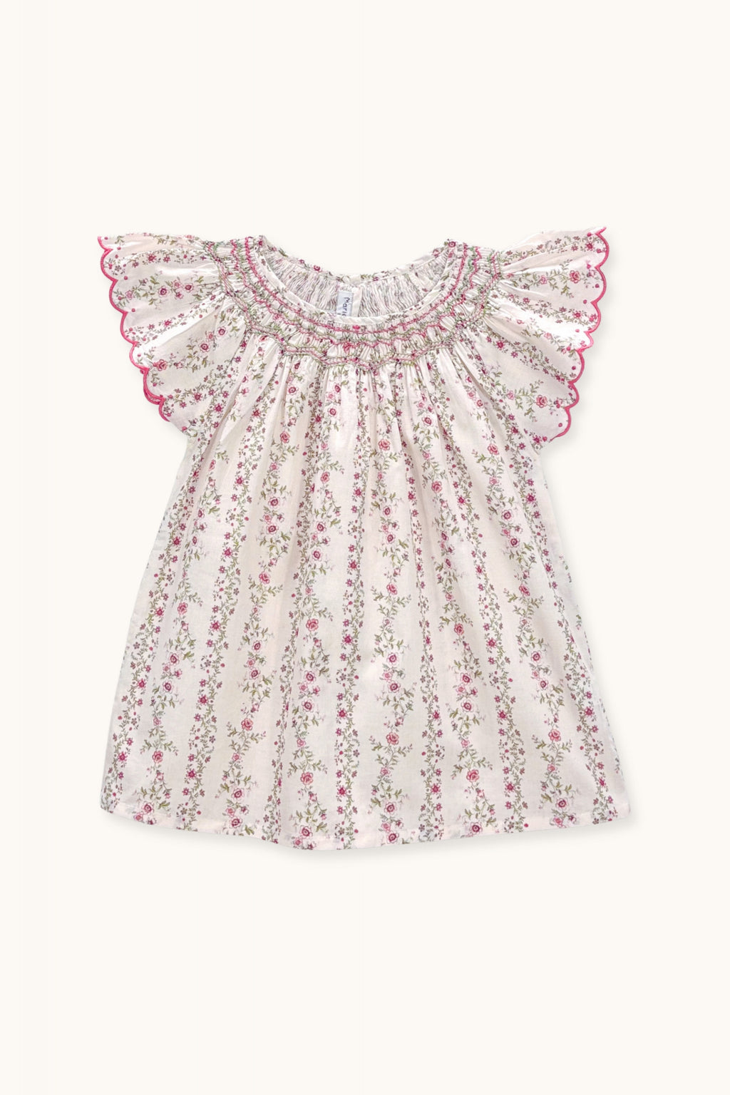 Paloma Hand-smocked blouse Roses farandole