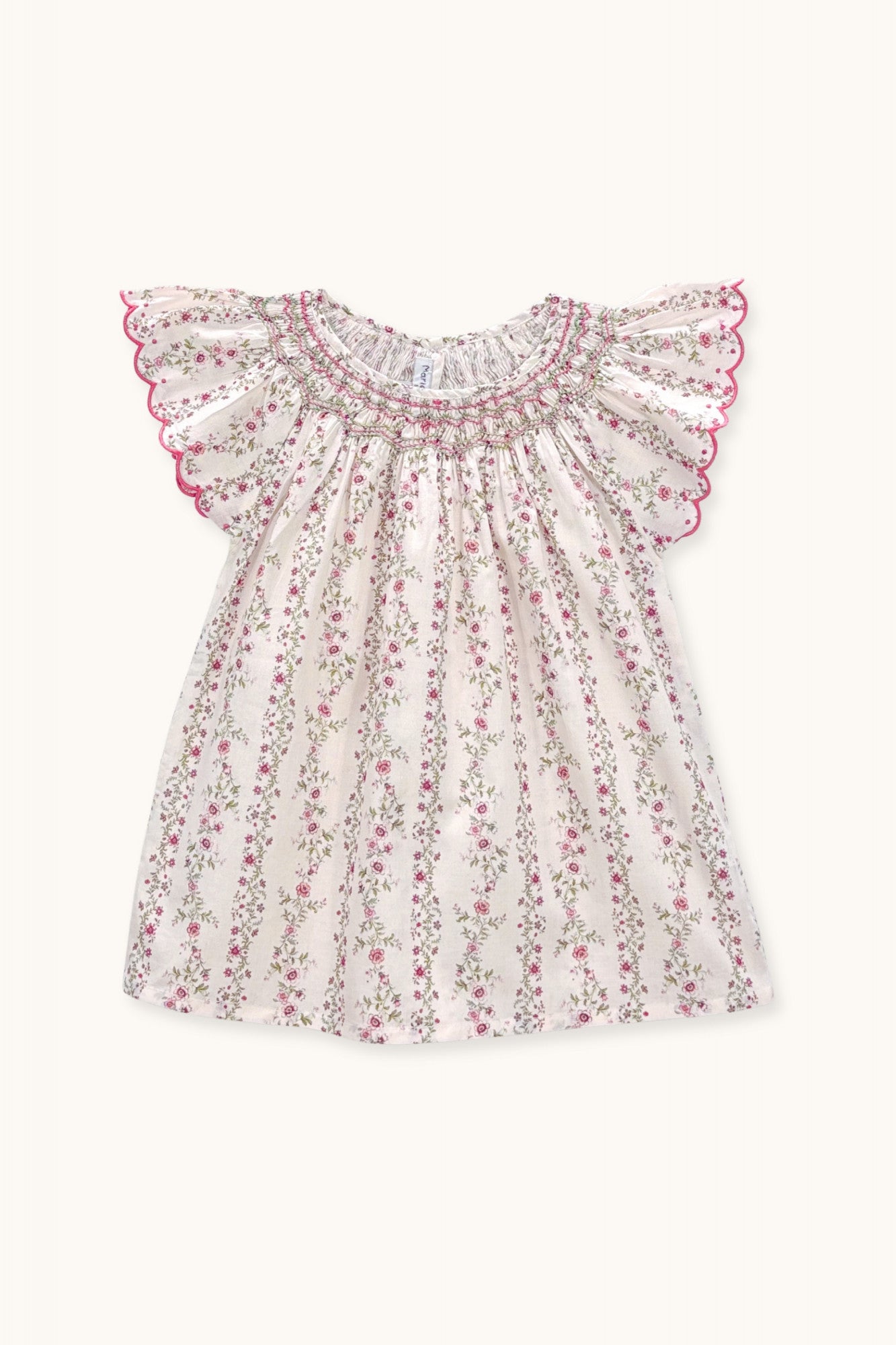 Paloma Hand-smocked blouse Roses farandole