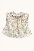 Pirouette blouse hand-smocked plumetis roses bouquet