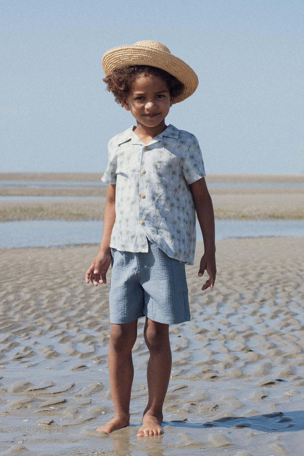 Caraibe shirt palms blue