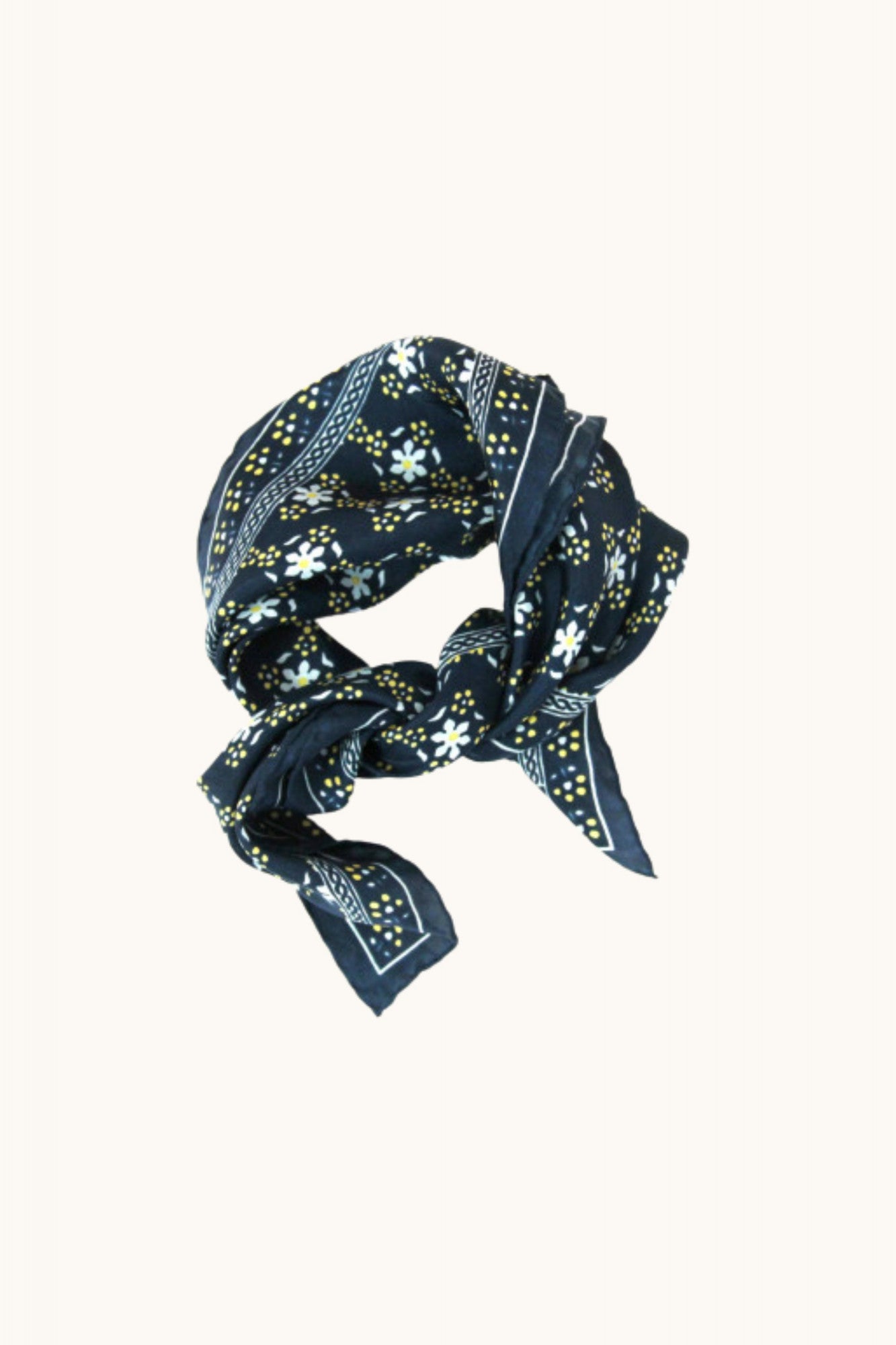 Silk scarf Natasha navy blue