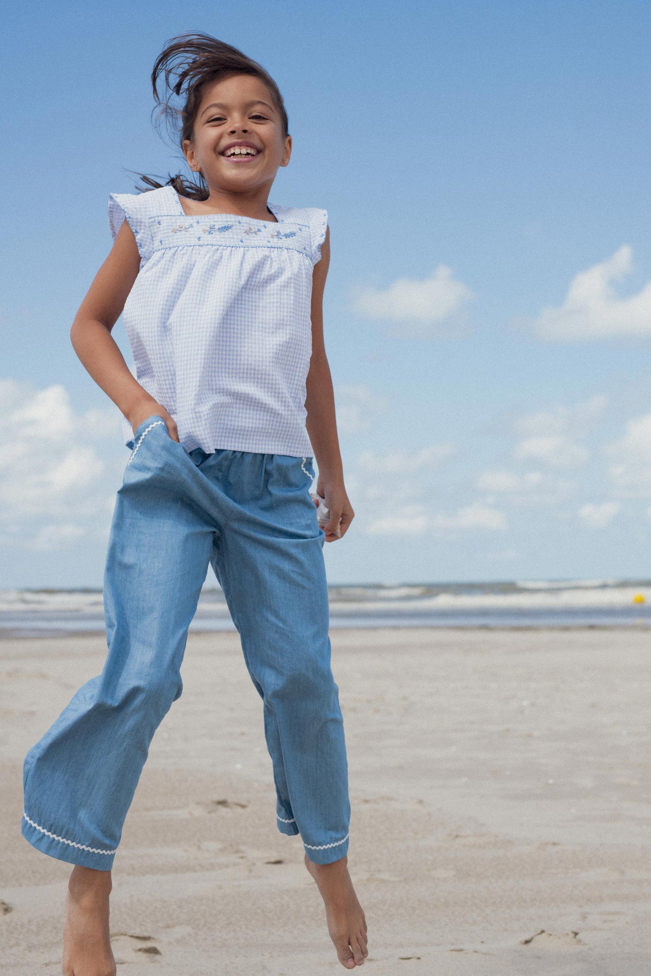 Malibu fluid pants in chambray