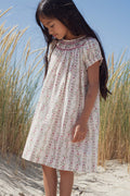 Cherry dress hand-smocked
