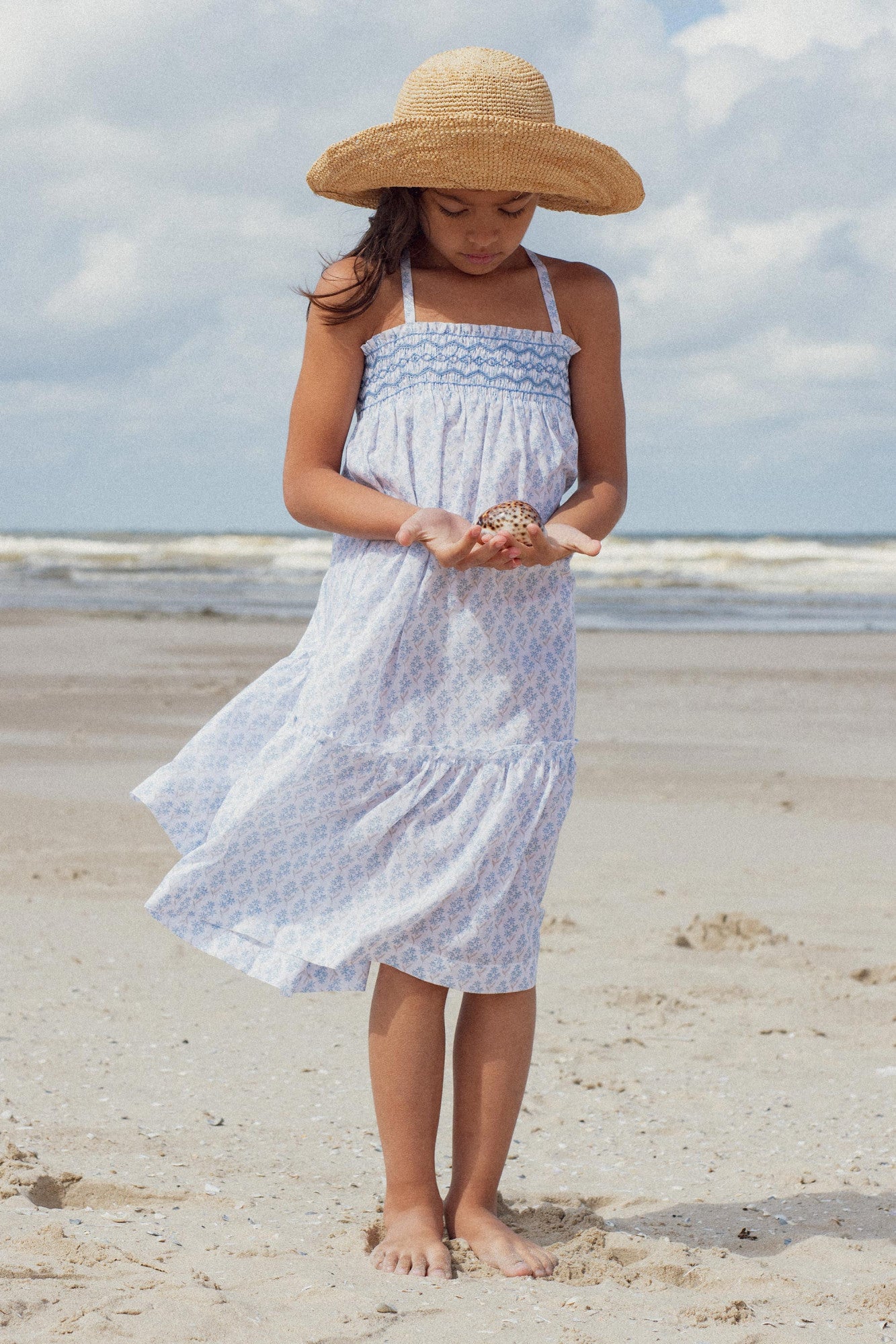 Sundress Diva hand-smocked Primrose blue