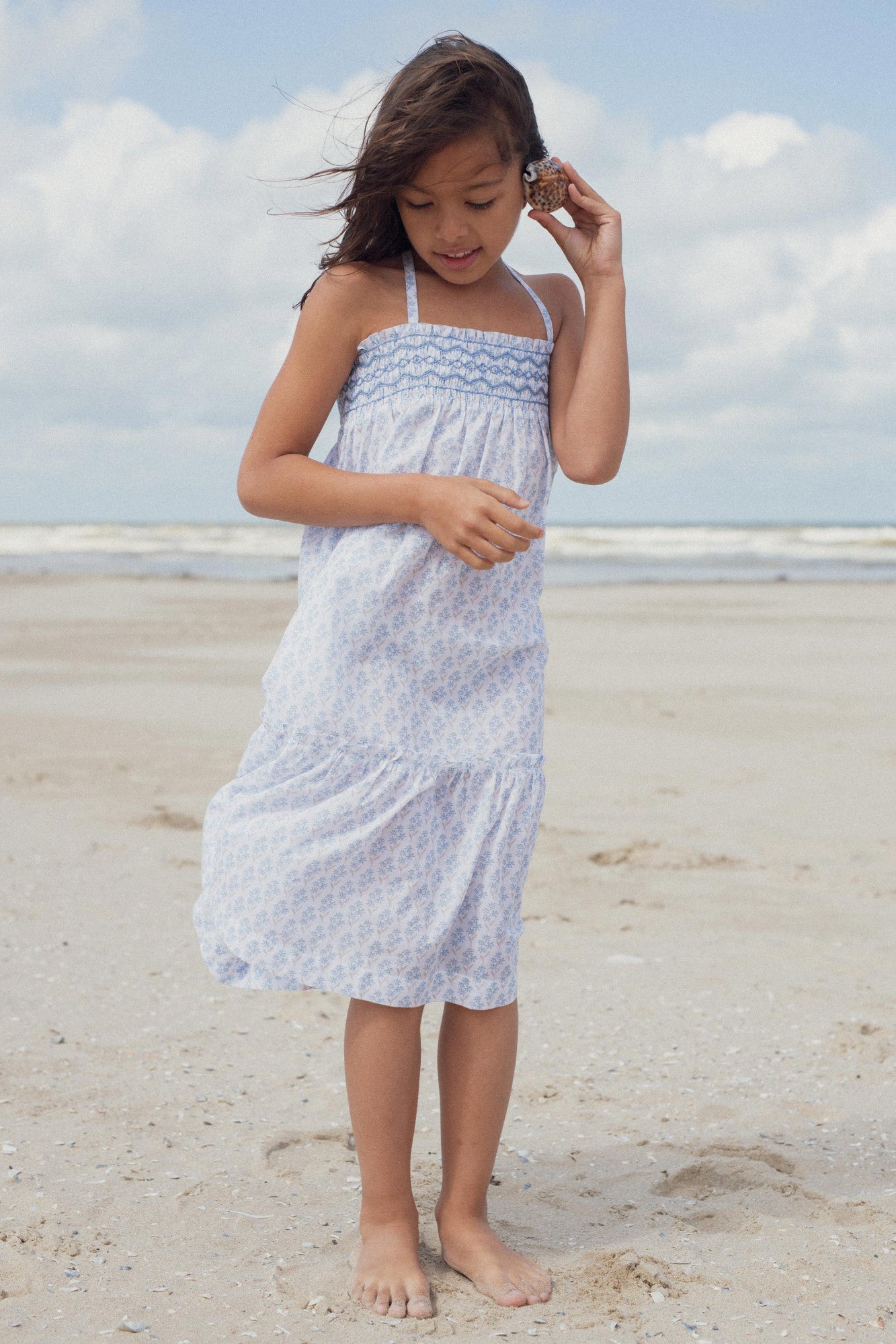 Sundress Diva hand-smocked Primrose blue