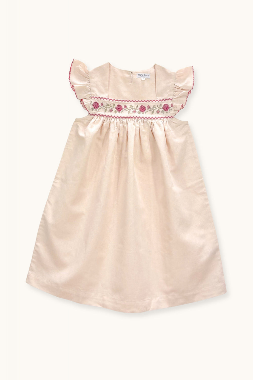 Eden dress with cross-stitch embroidery