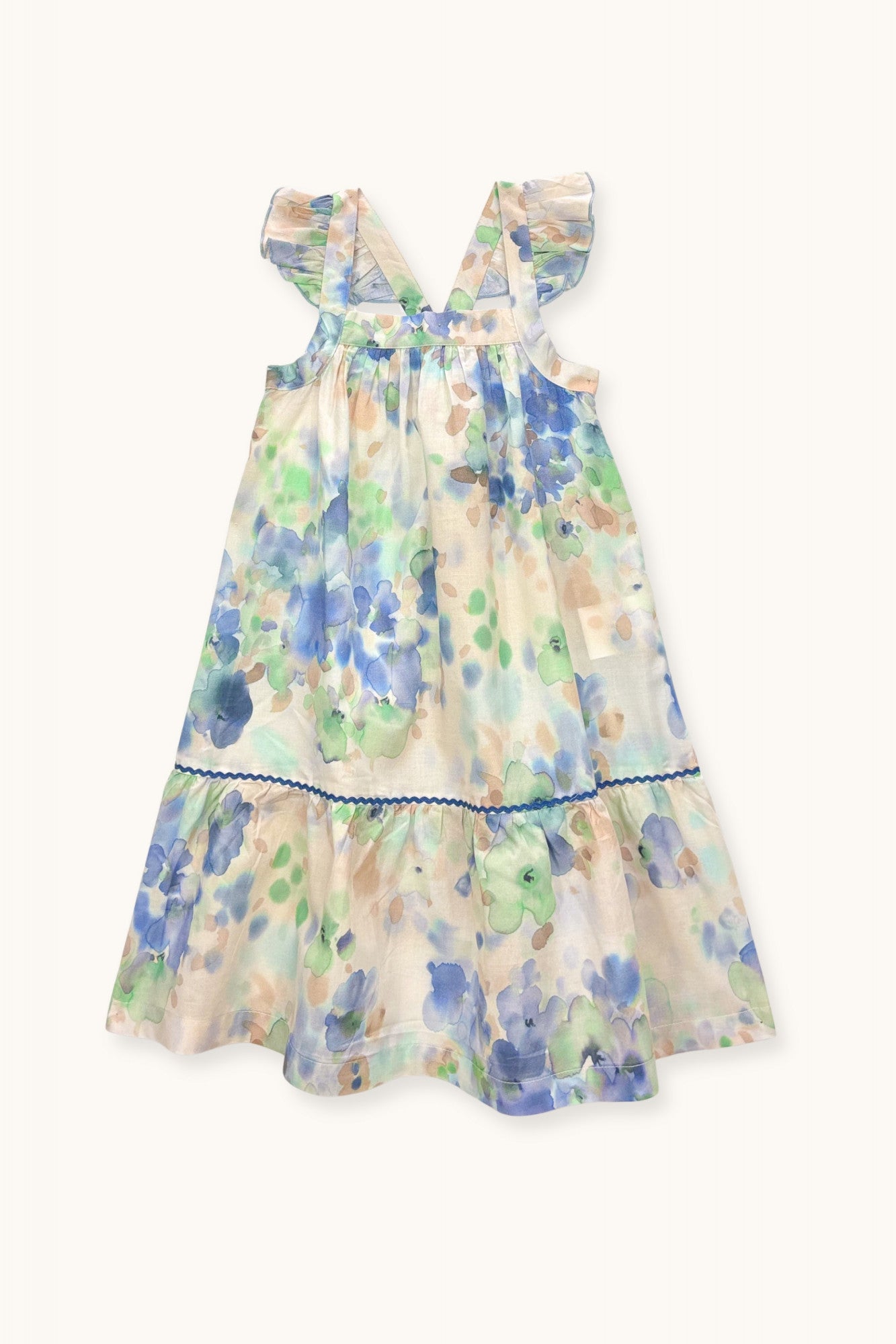 Sally sun dress Blue frozen flowers