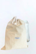 Small beige gingham pouch