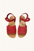 Sandale Pauline en nubuck framboise