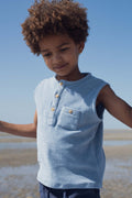 Lino sleeveless T-shirt
