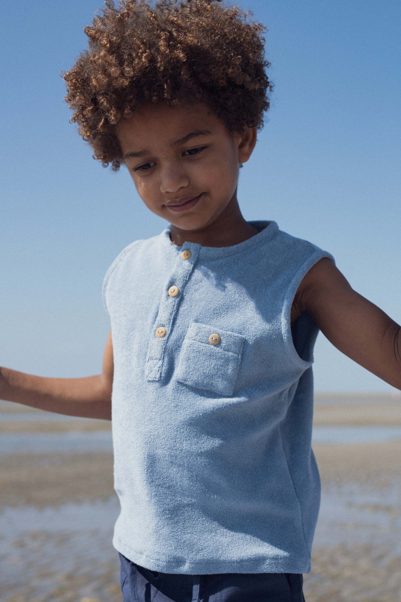Lino sleeveless T-shirt