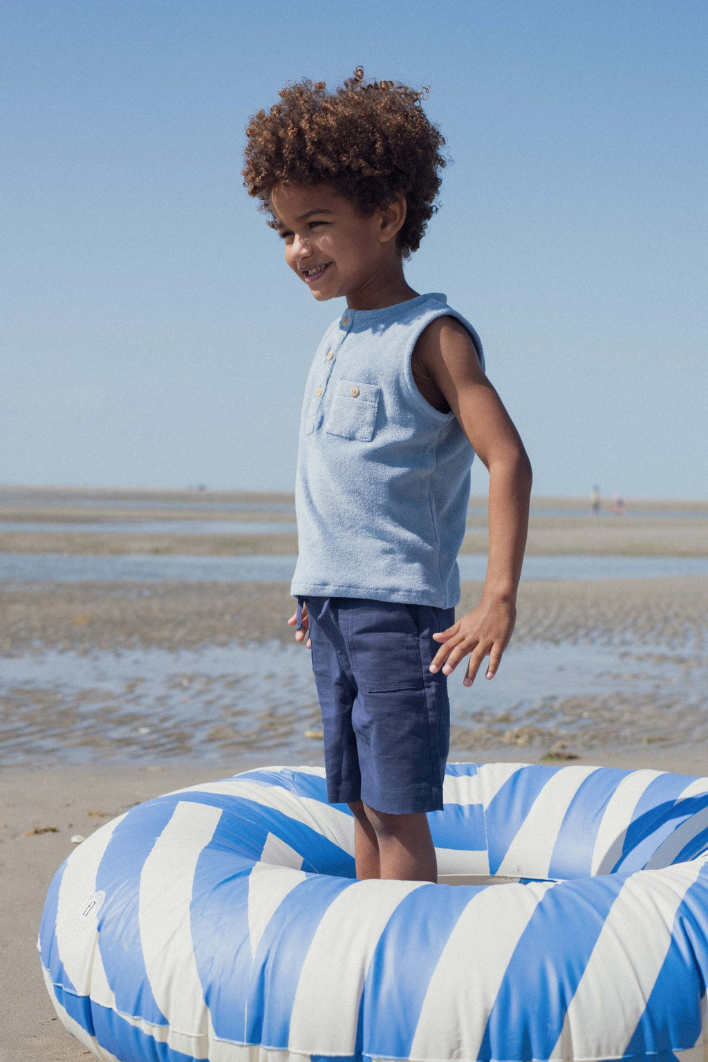 Lino sleeveless T-shirt