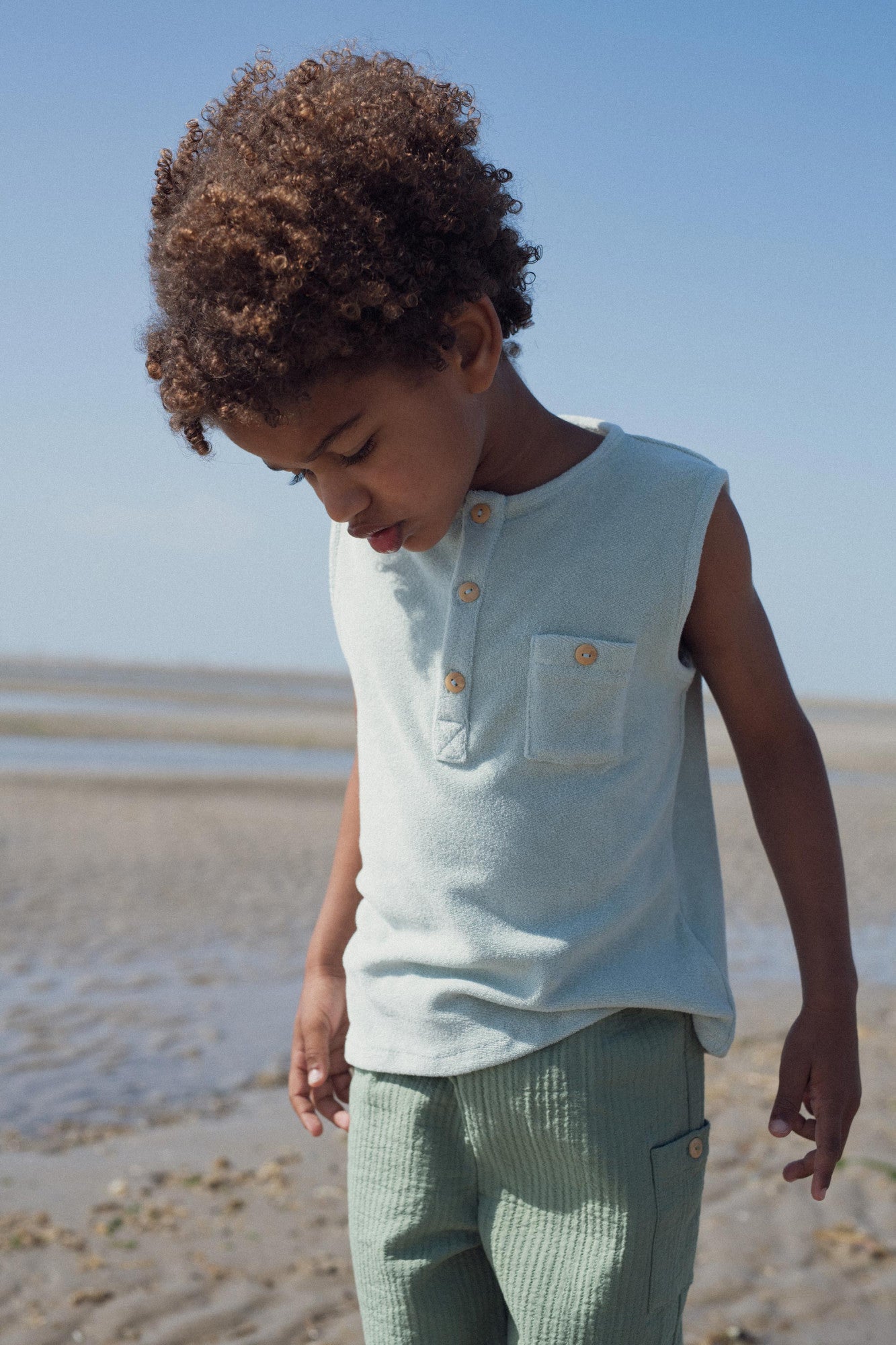 Lino sleeveless T-shirt