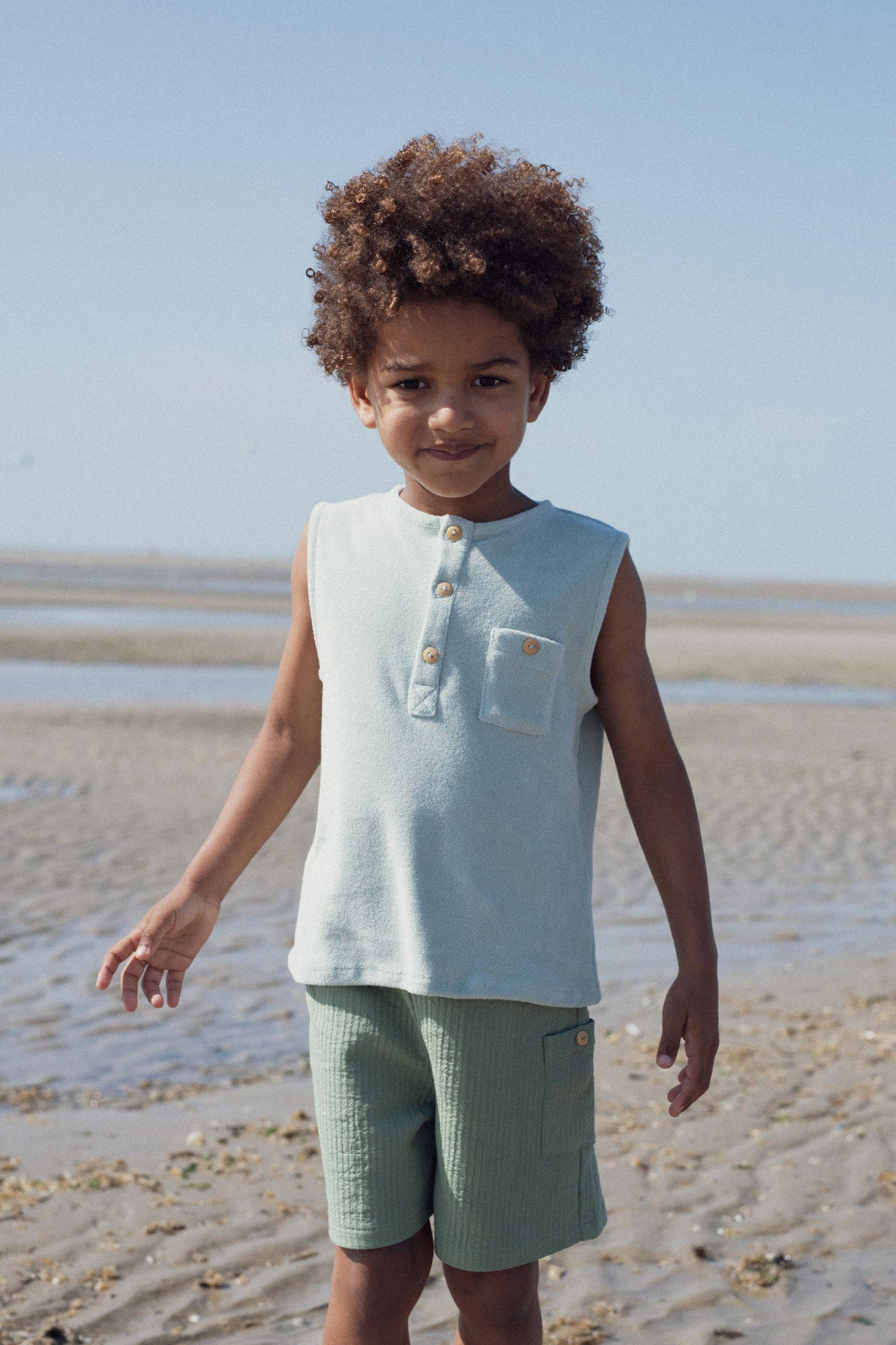 Lino sleeveless T-shirt
