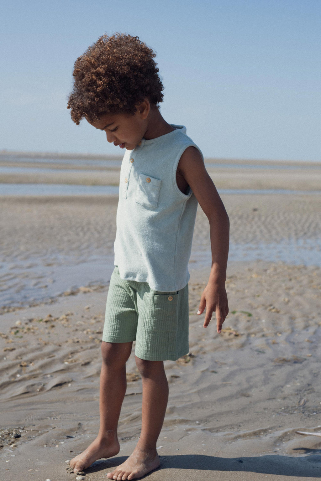 Lino sleeveless T-shirt