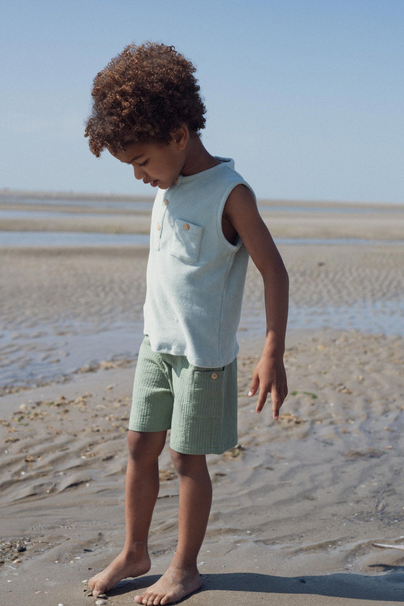 Lino sleeveless T-shirt