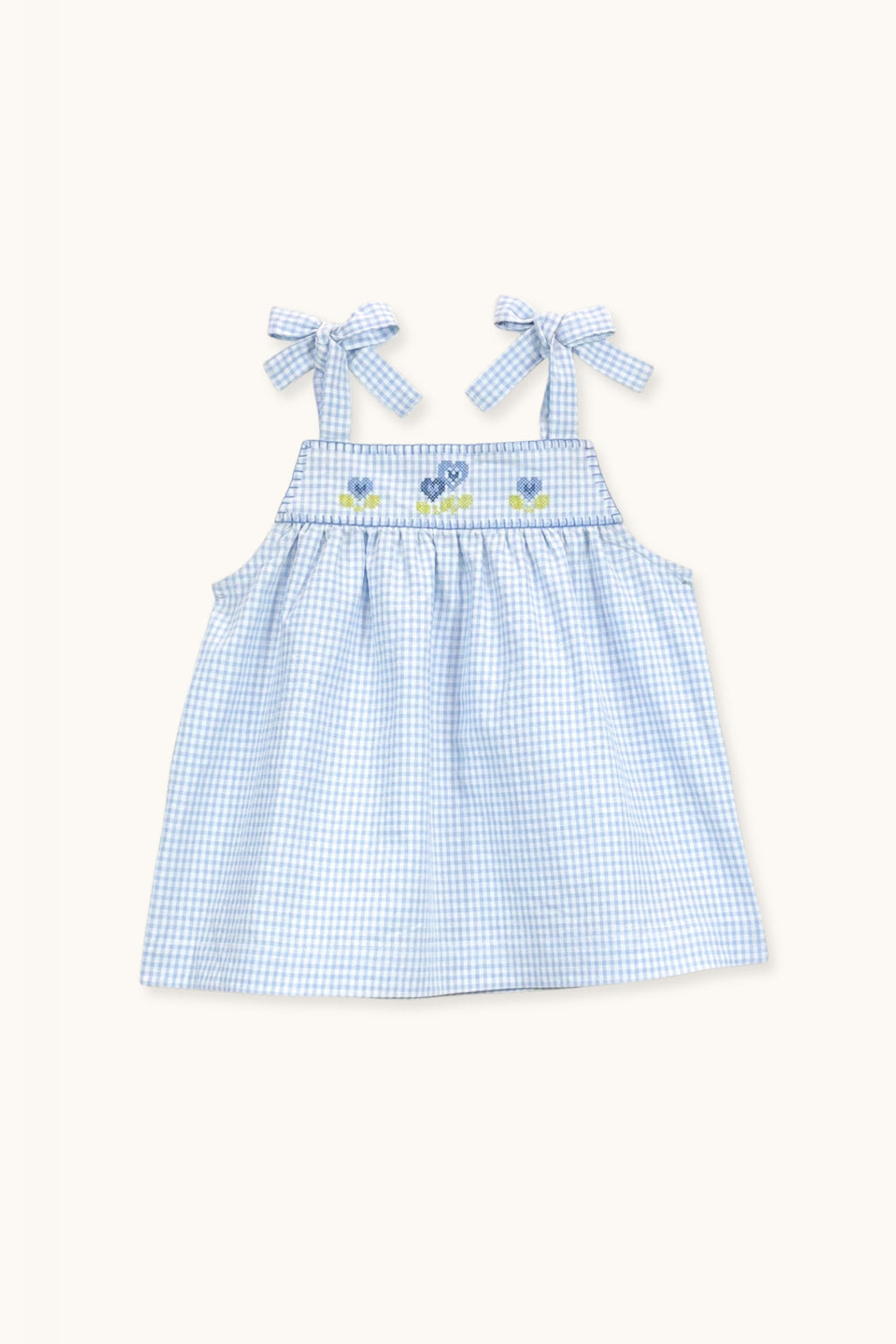 Adelie top with cross-stitch embroidery