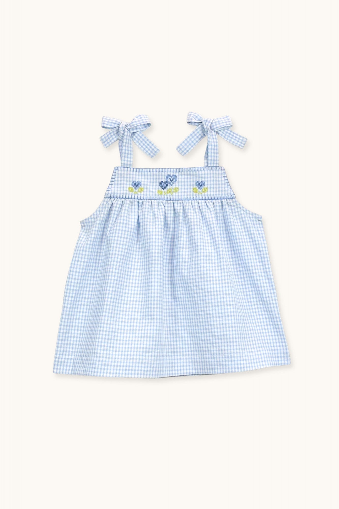 Adelie top with cross-stitch embroidery
