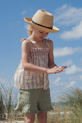 Indie top hand smocked Roses farandole