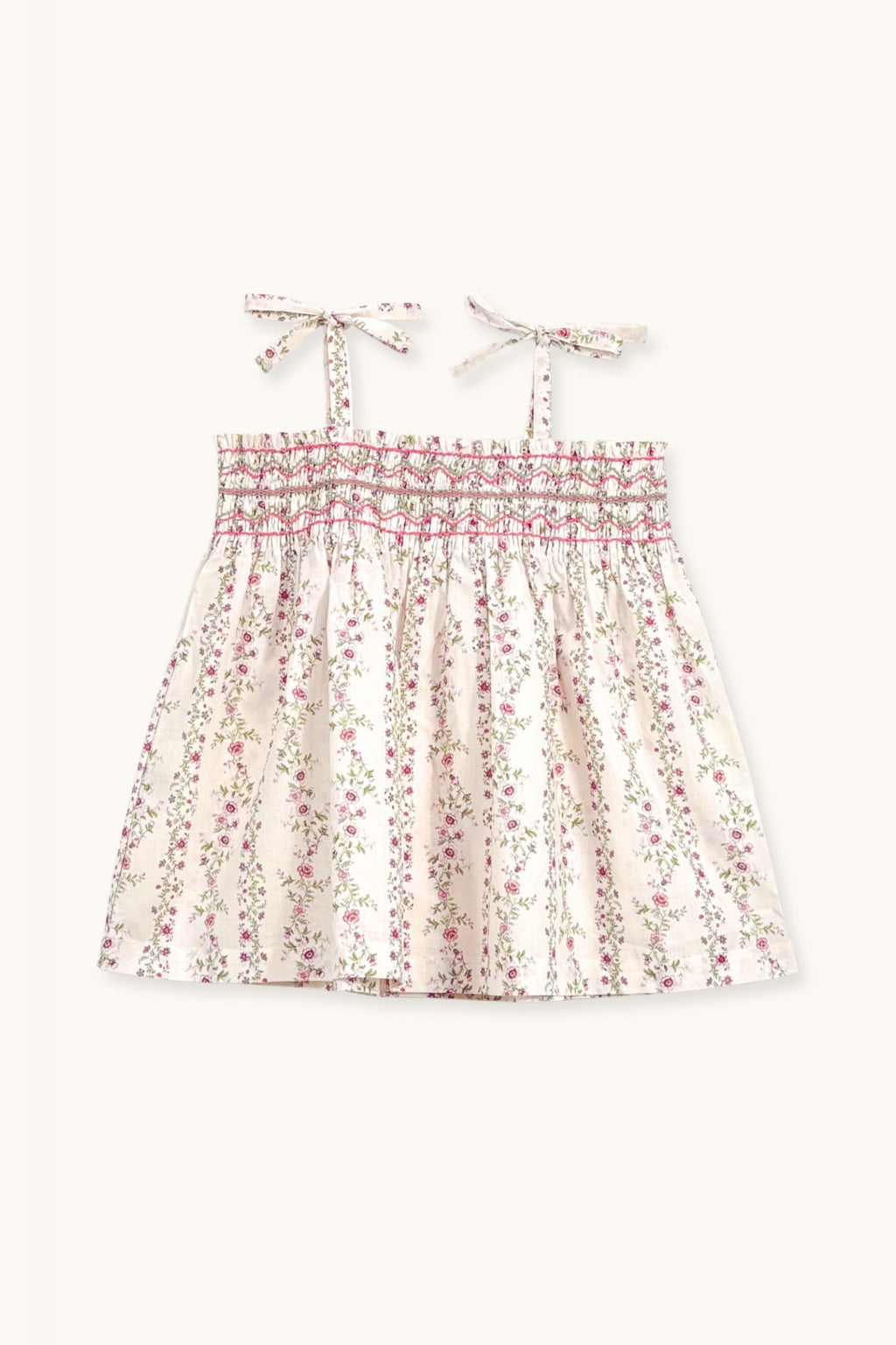 Indie top hand smocked Roses farandole