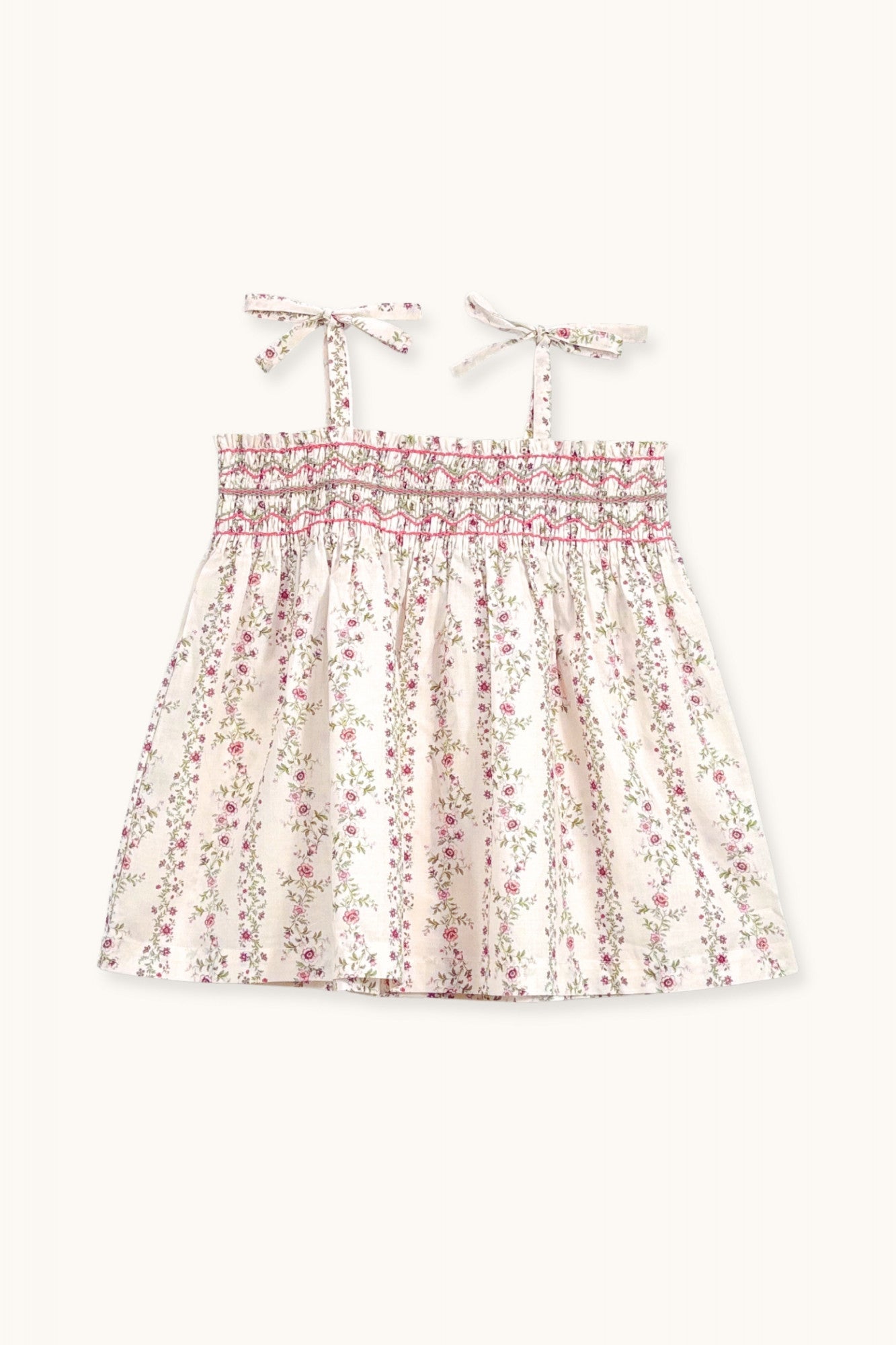 Indie top hand smocked Roses farandole